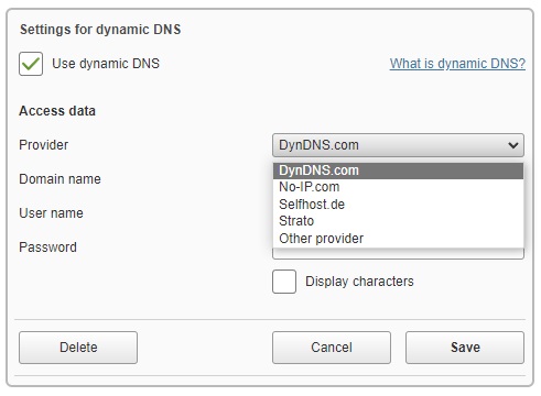 Speedport Smart Dynamic DNS Configuration