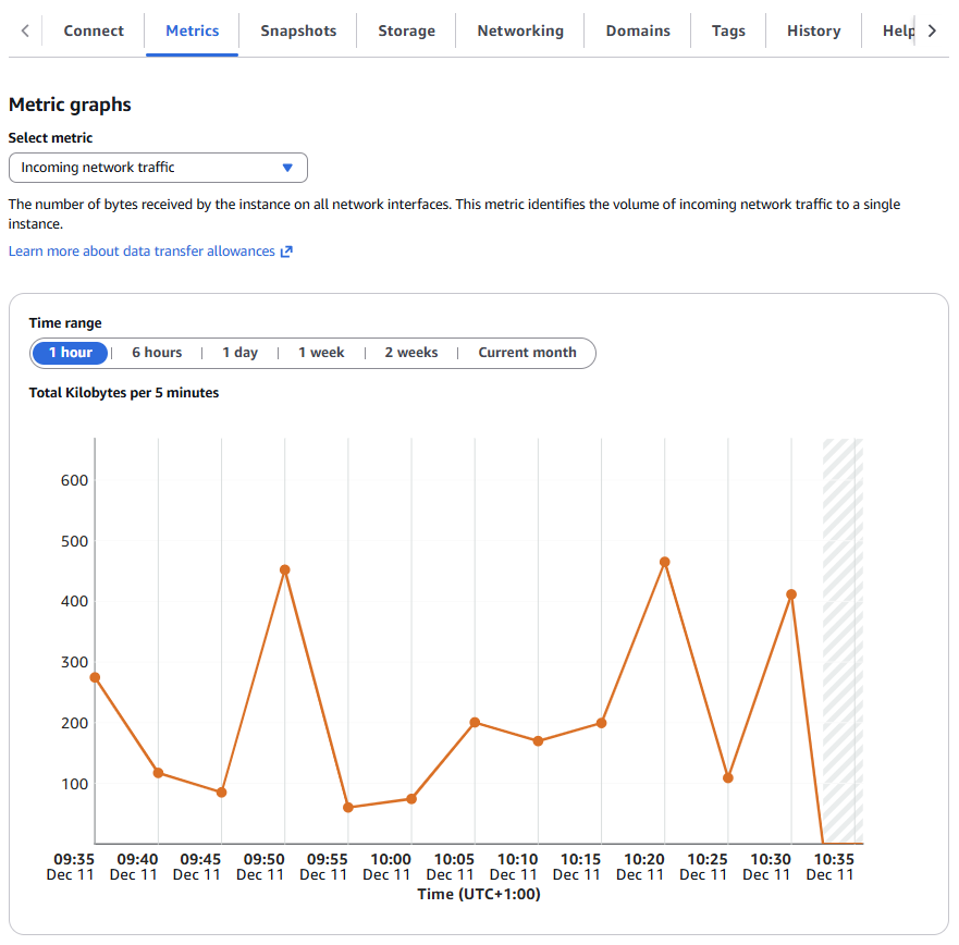 Snapshot Lightsail Metrics Example
