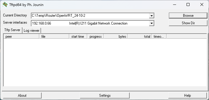 Screenshot TFTP